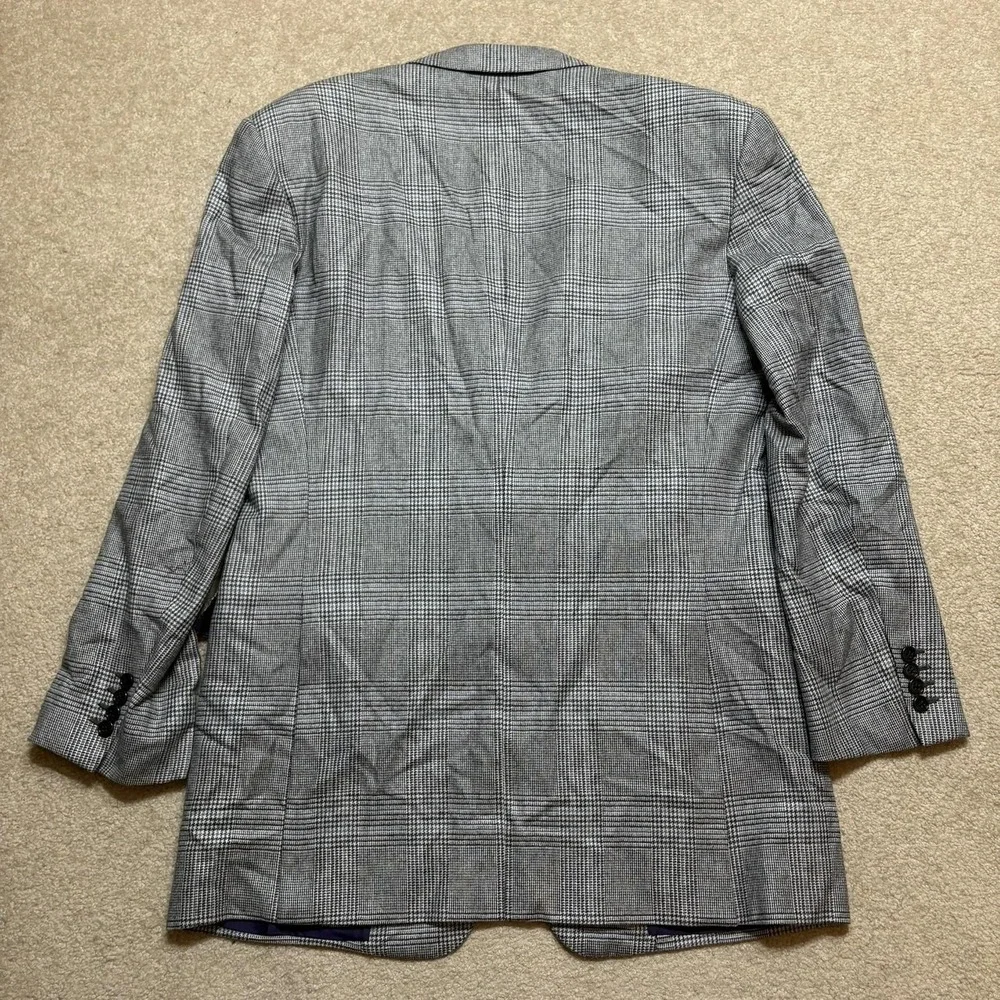 Ralph Lauren Purple Label Sport Coat Blazer 54 IT 44 US Plaid Wool Silk Cashmere